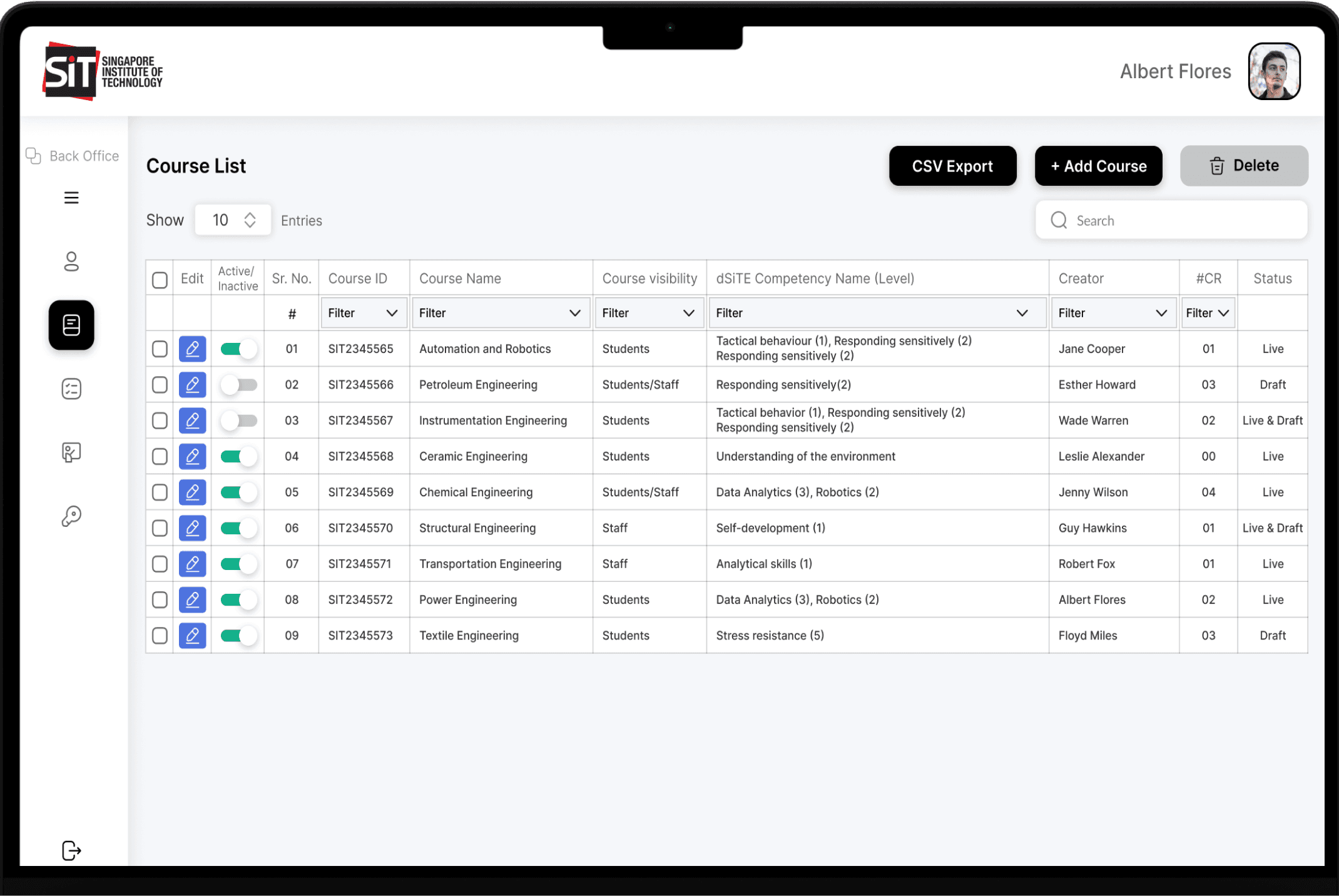 Course Catalogue screenshot 2