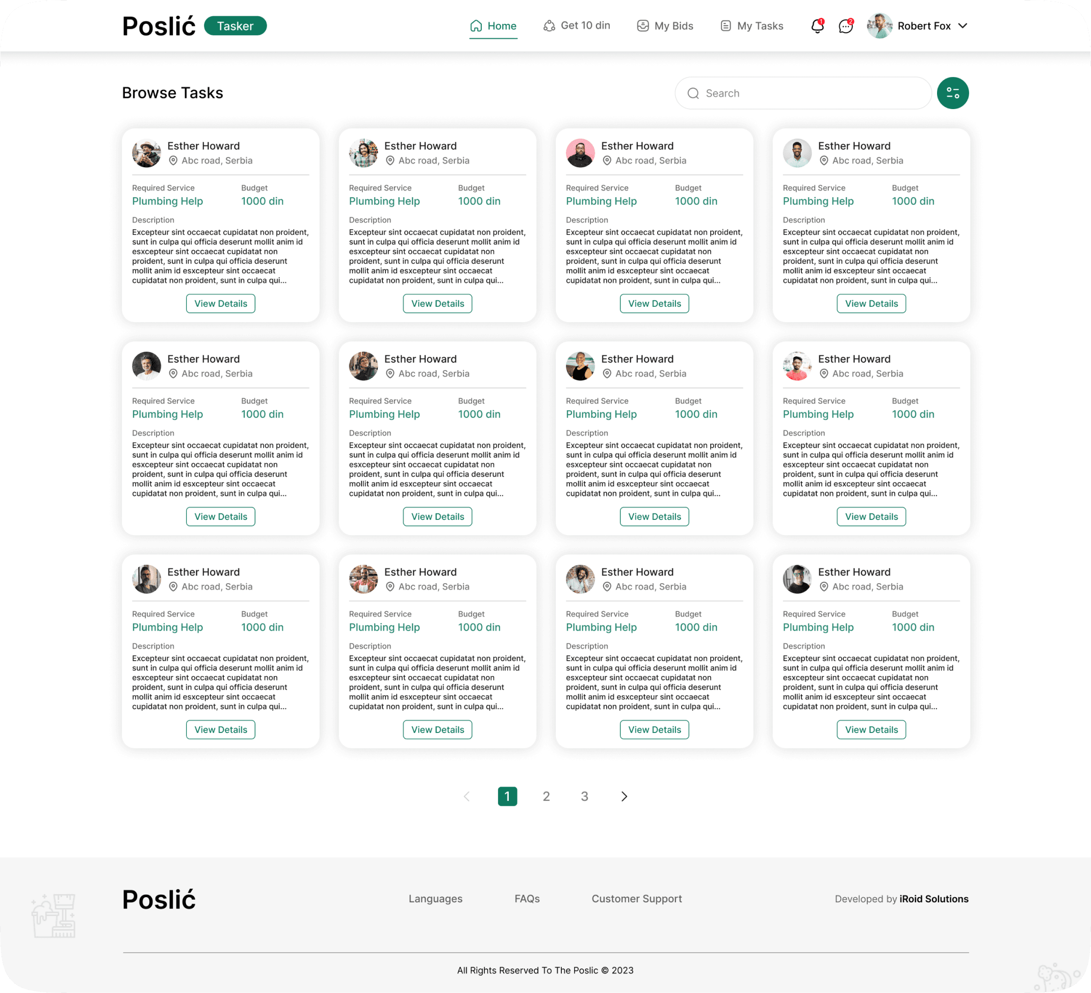 Poslic taskrabbit like website screenshot 1